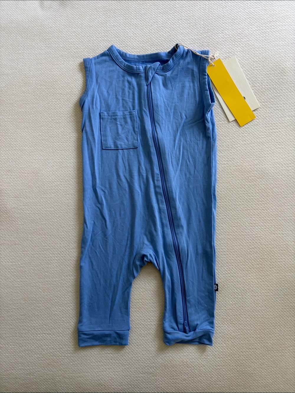 Kyte BABY Zippered Sleeveless Romper in Periwinkle